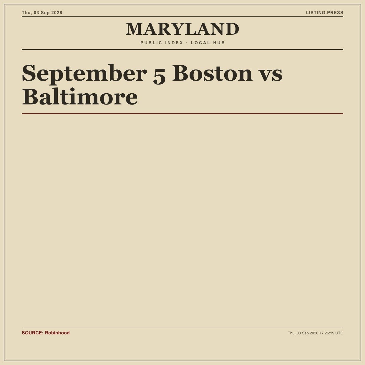 September 5 Boston vs Baltimore
