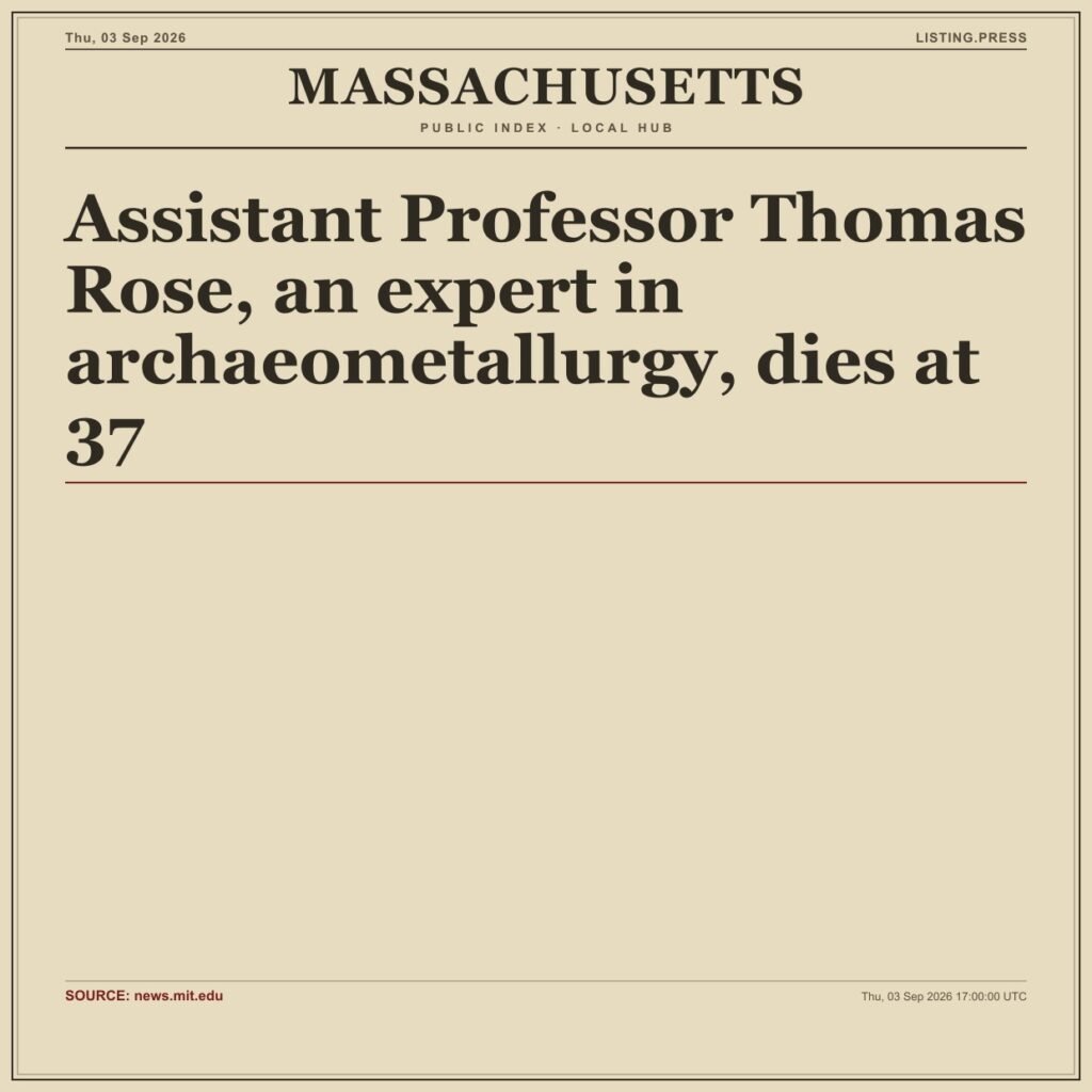 Assistant Professor Thomas Rose, an expert in archaeometallurgy, dies at 37