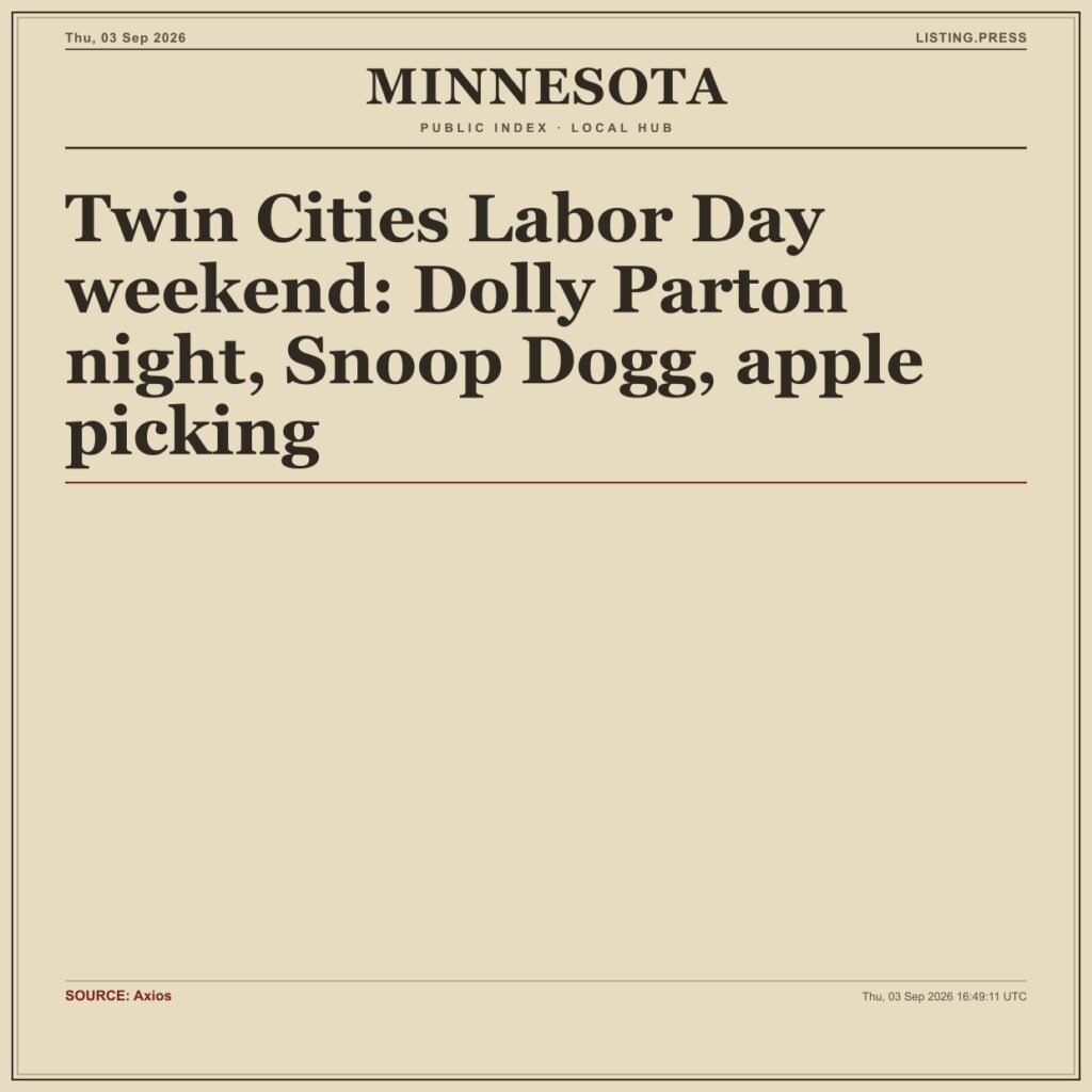 Twin Cities Labor Day weekend: Dolly Parton night, Snoop Dogg, apple picking