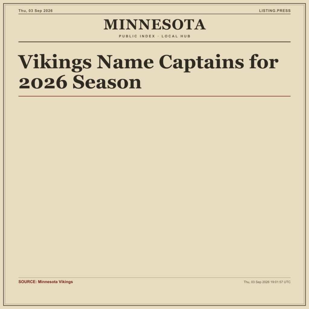 Vikings Name Captains for 2026 Season