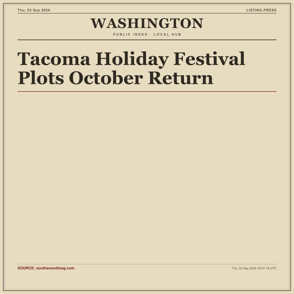 Tacoma Holiday Festival Plots October Return