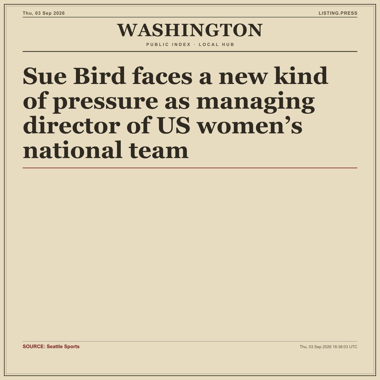 Sue Bird faces a new kind of pressure as managing director of US women’s national team