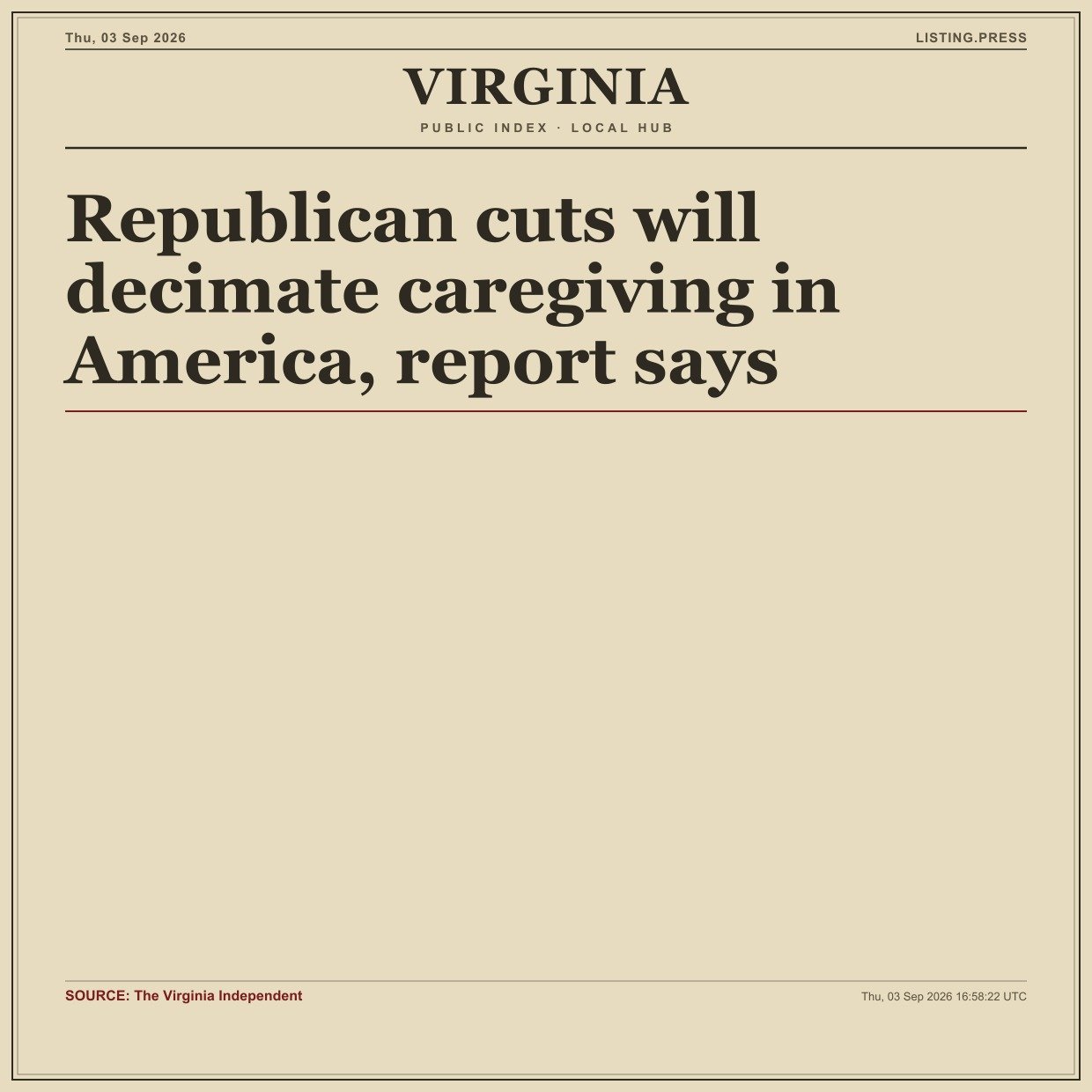 Republican cuts will decimate caregiving in America, report says