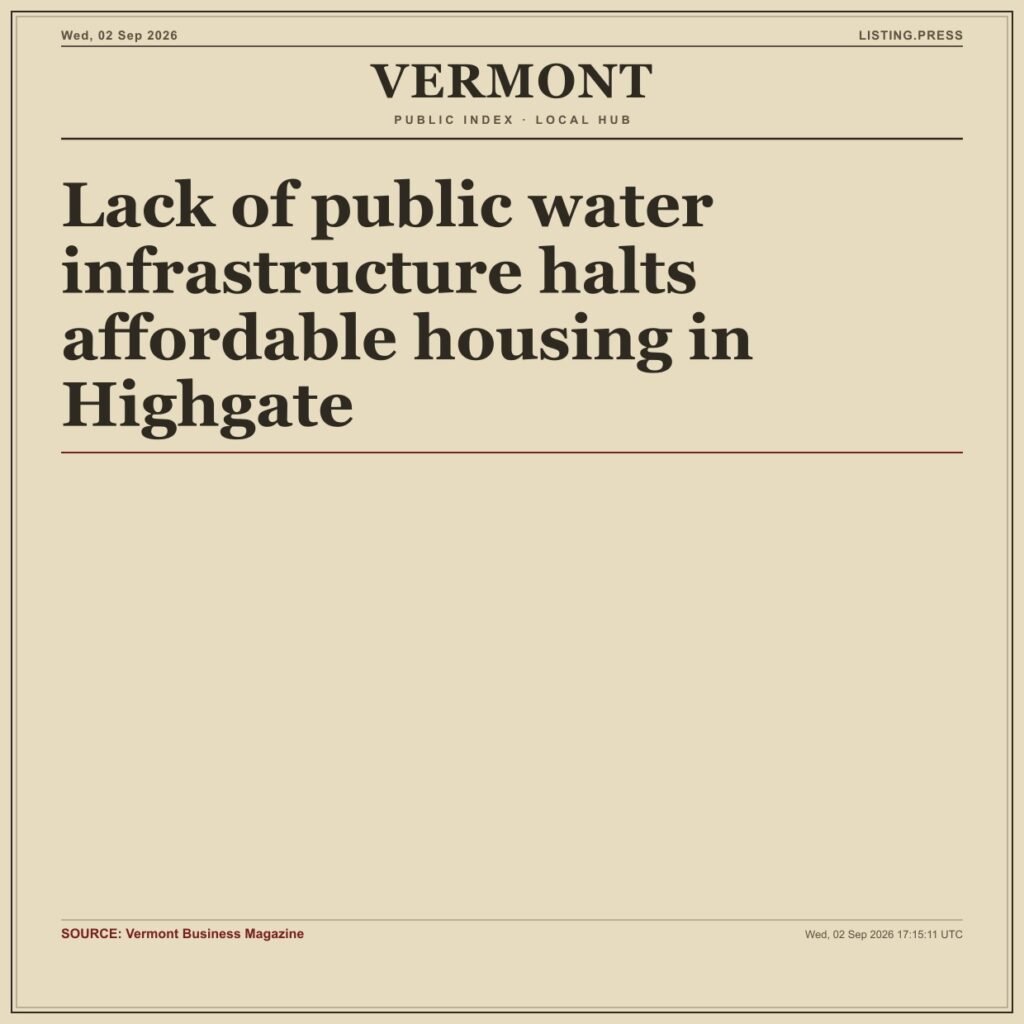 Lack of public water infrastructure halts affordable housing in Highgate