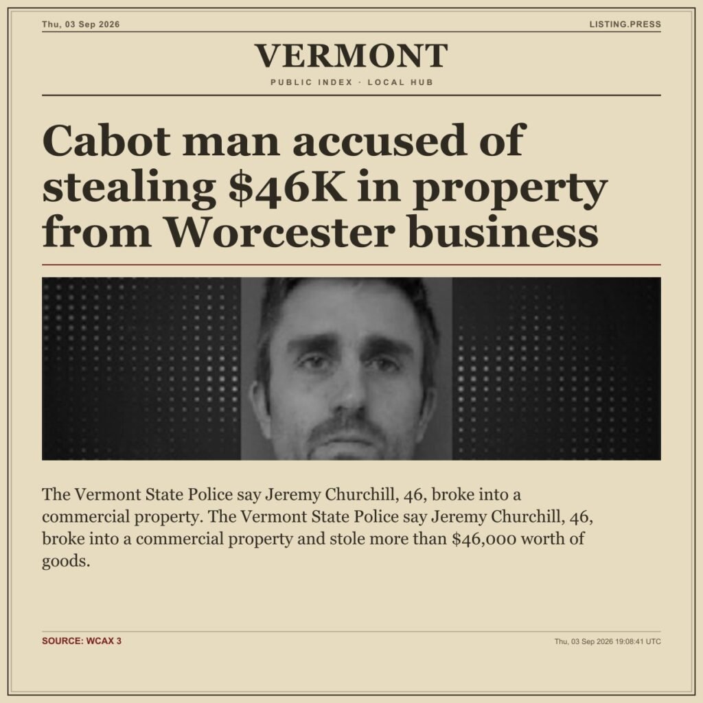Cabot man accused of stealing $46K in property from Worcester business