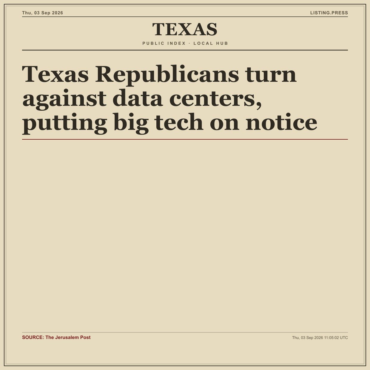 Texas Republicans turn against data centers, putting big tech on notice