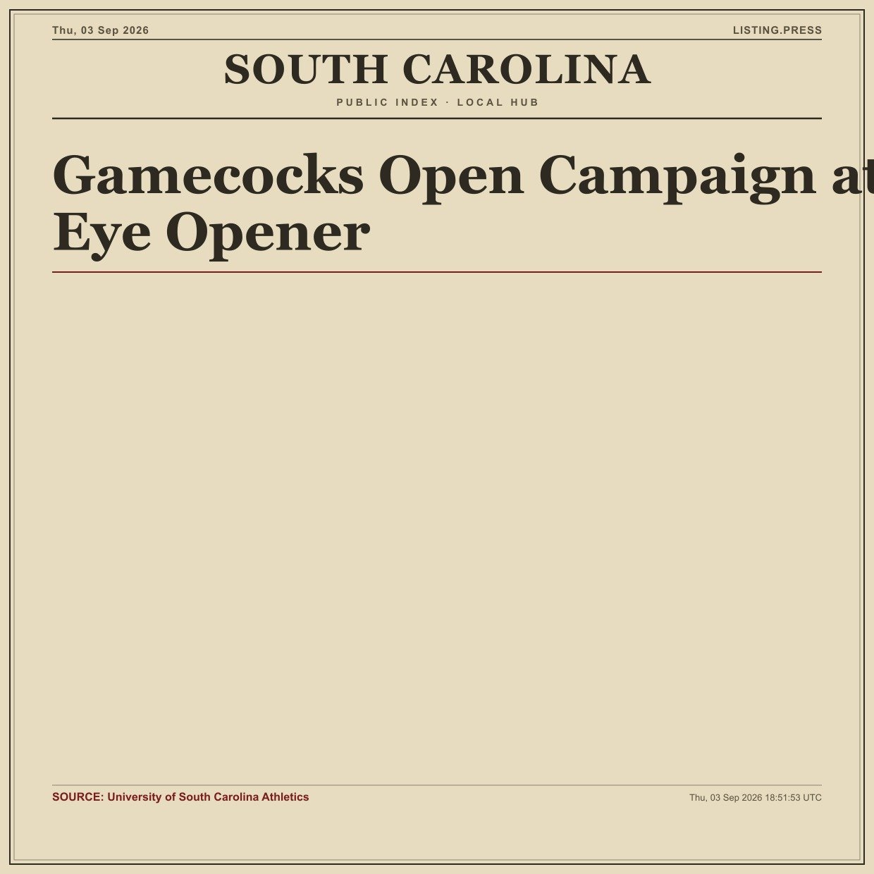 Gamecocks Open Campaign at Eye Opener