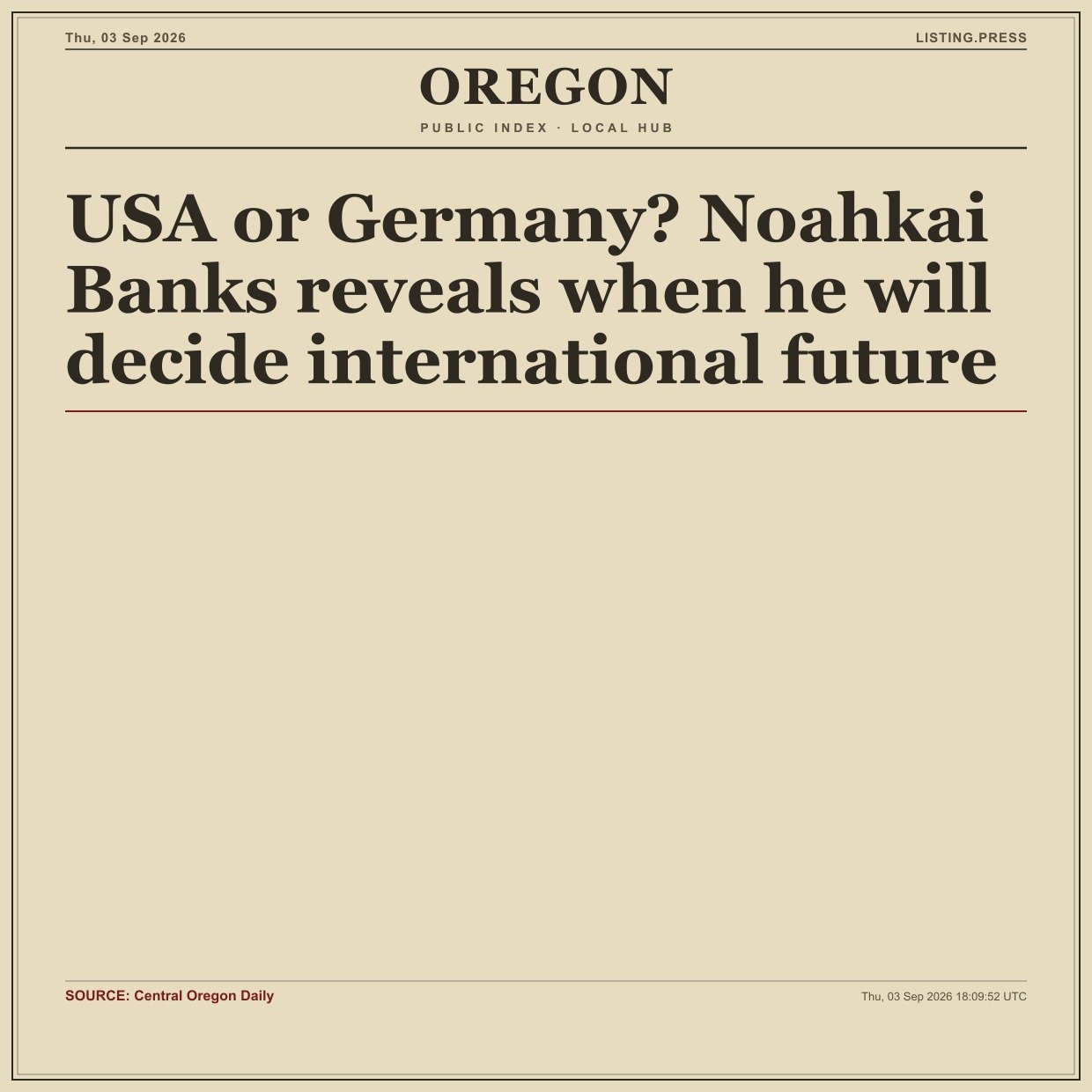USA or Germany? Noahkai Banks reveals when he will decide international future