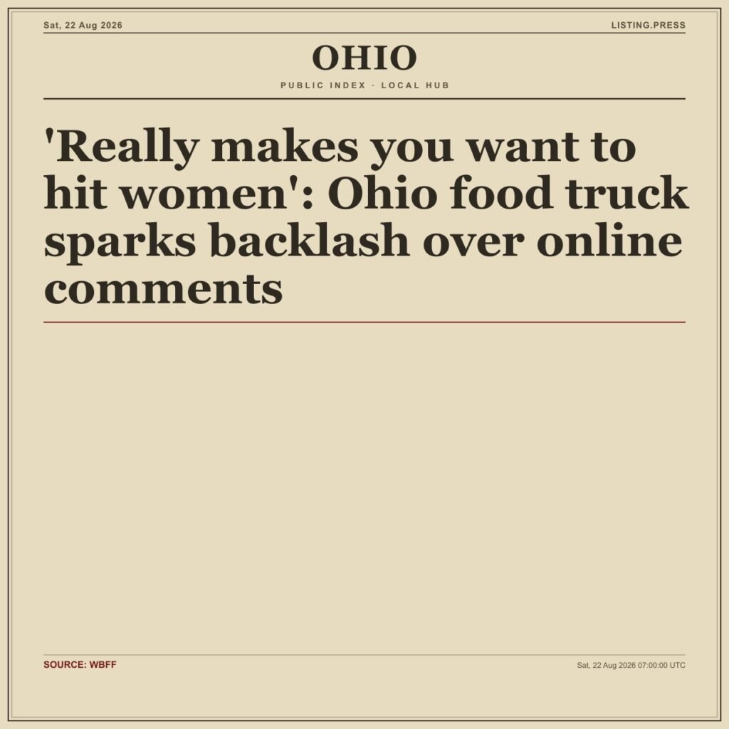 ‘Really makes you want to hit women’: Ohio food truck sparks backlash over online comments