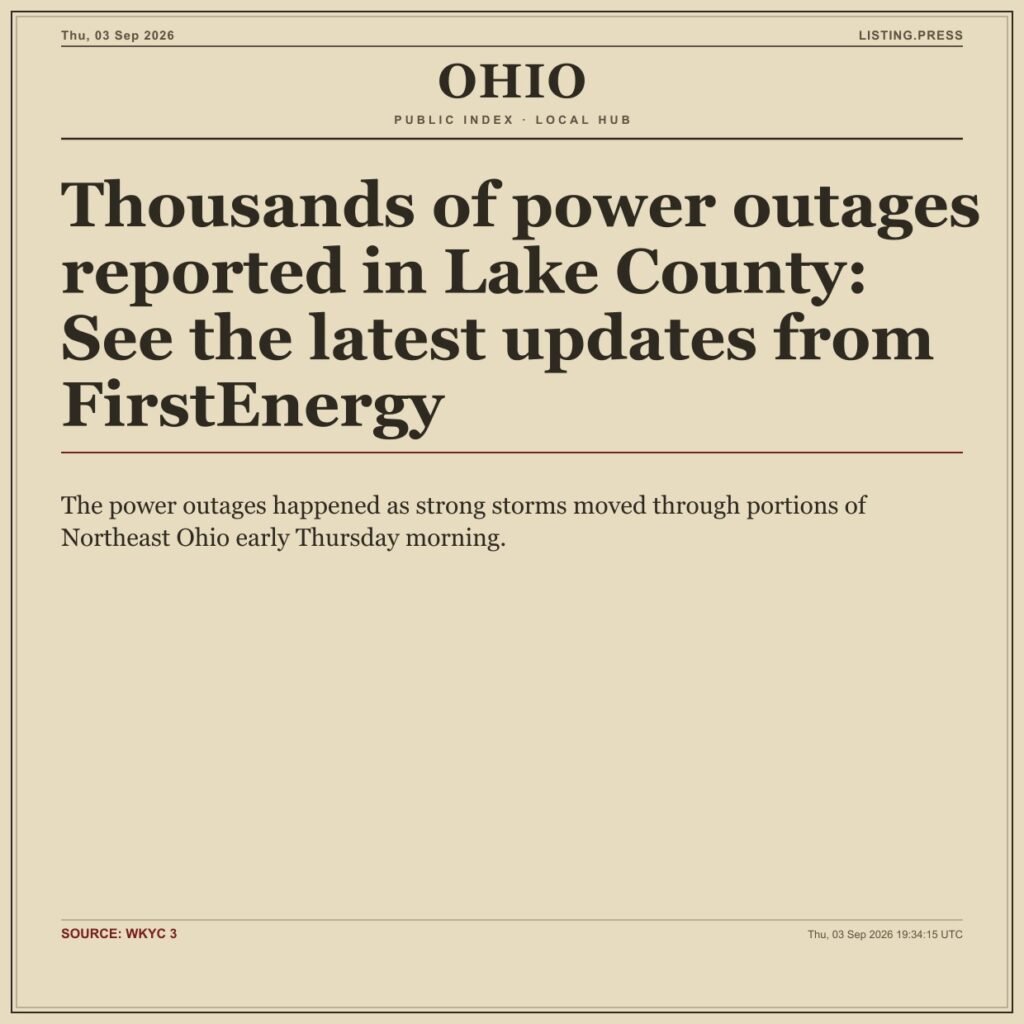 Thousands of power outages reported in Lake County: See the latest updates from FirstEnergy
