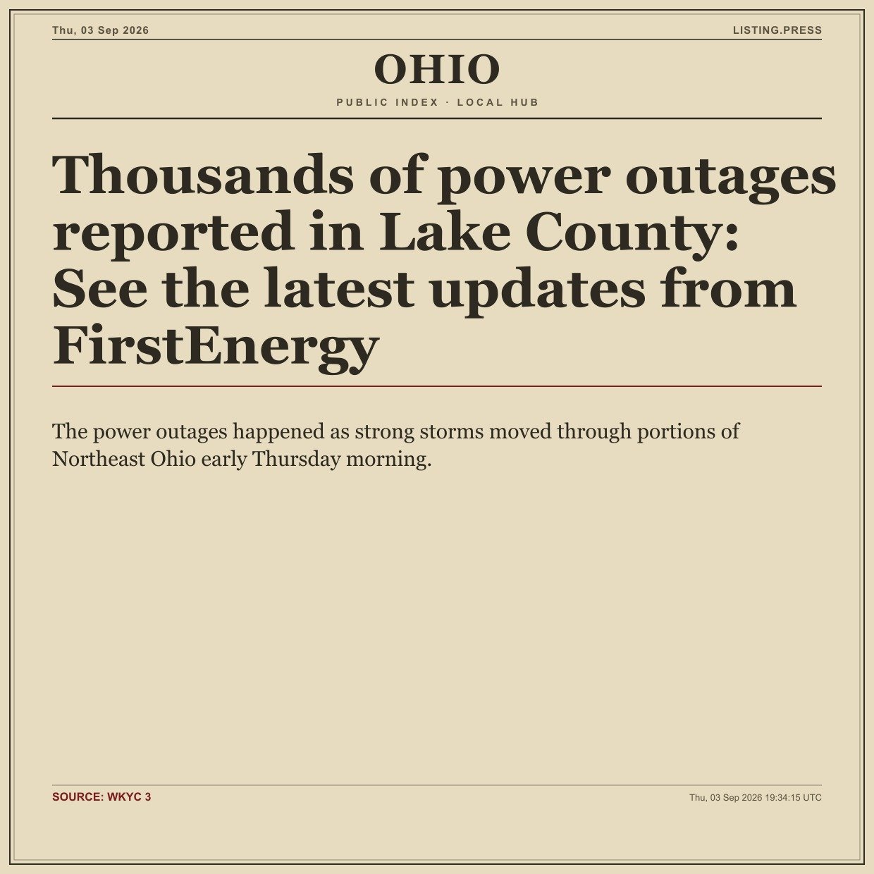 Thousands of power outages reported in Lake County: See the latest updates from FirstEnergy