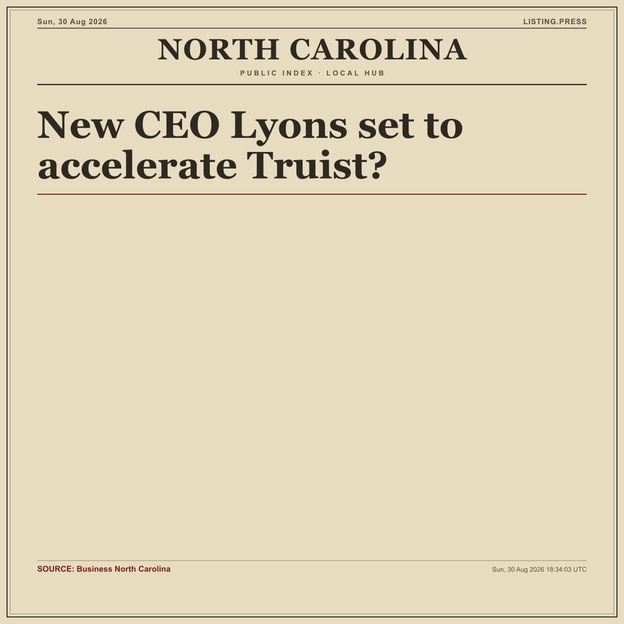 New CEO Lyons set to accelerate Truist?