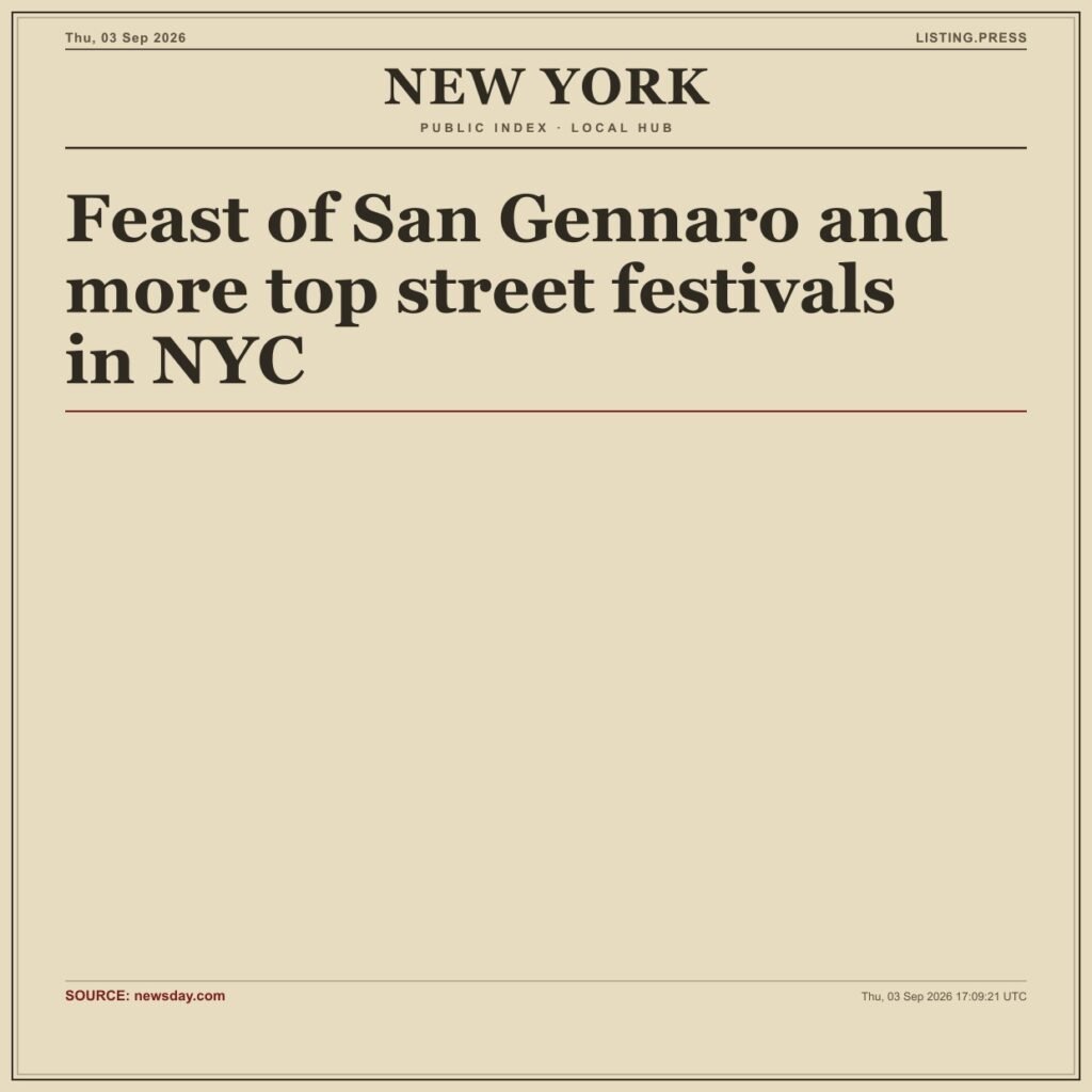 Feast of San Gennaro and more top street festivals in NYC