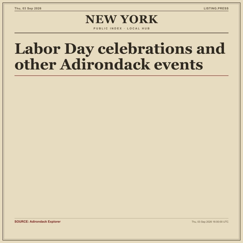 Labor Day celebrations and other Adirondack events