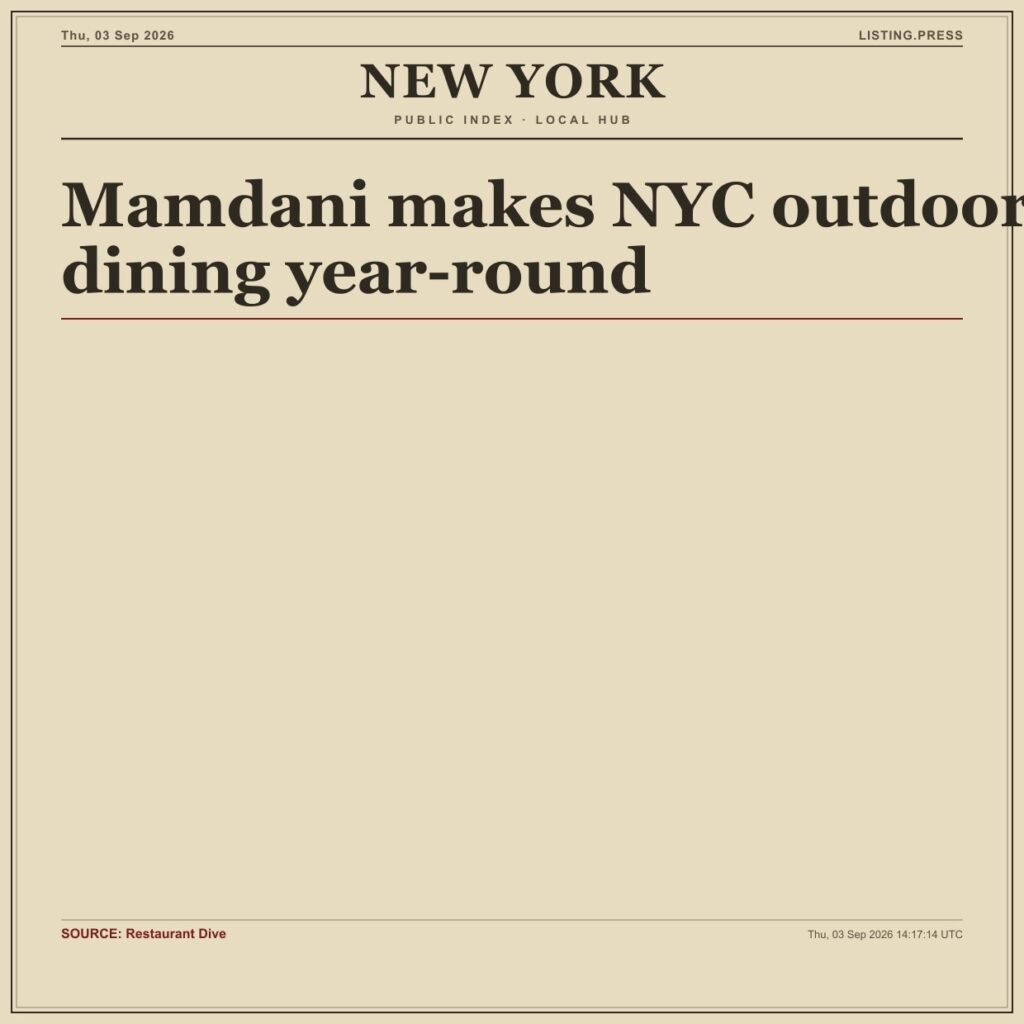 Mamdani makes NYC outdoor dining year-round