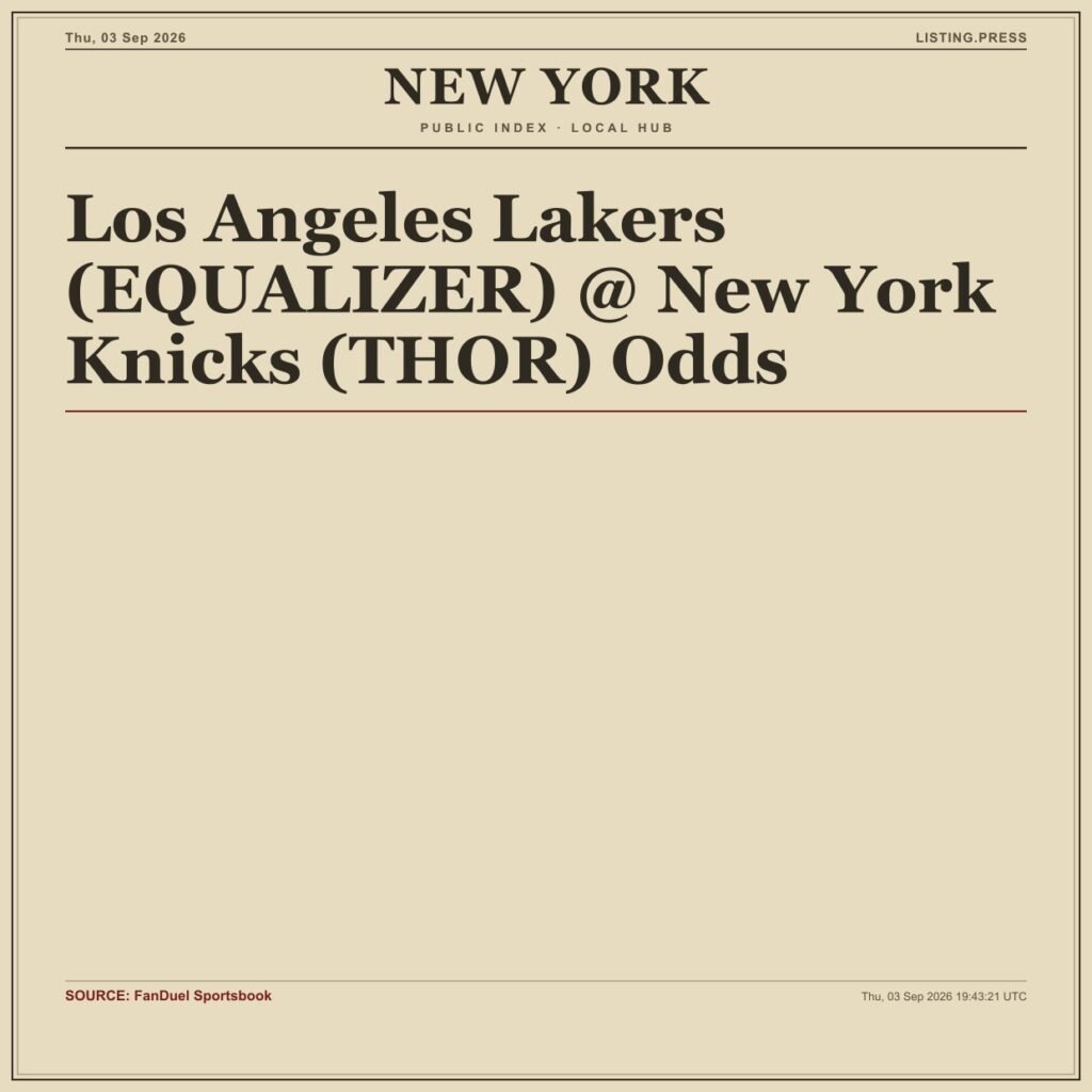 Los Angeles Lakers (EQUALIZER) @ New York Knicks (THOR) Odds