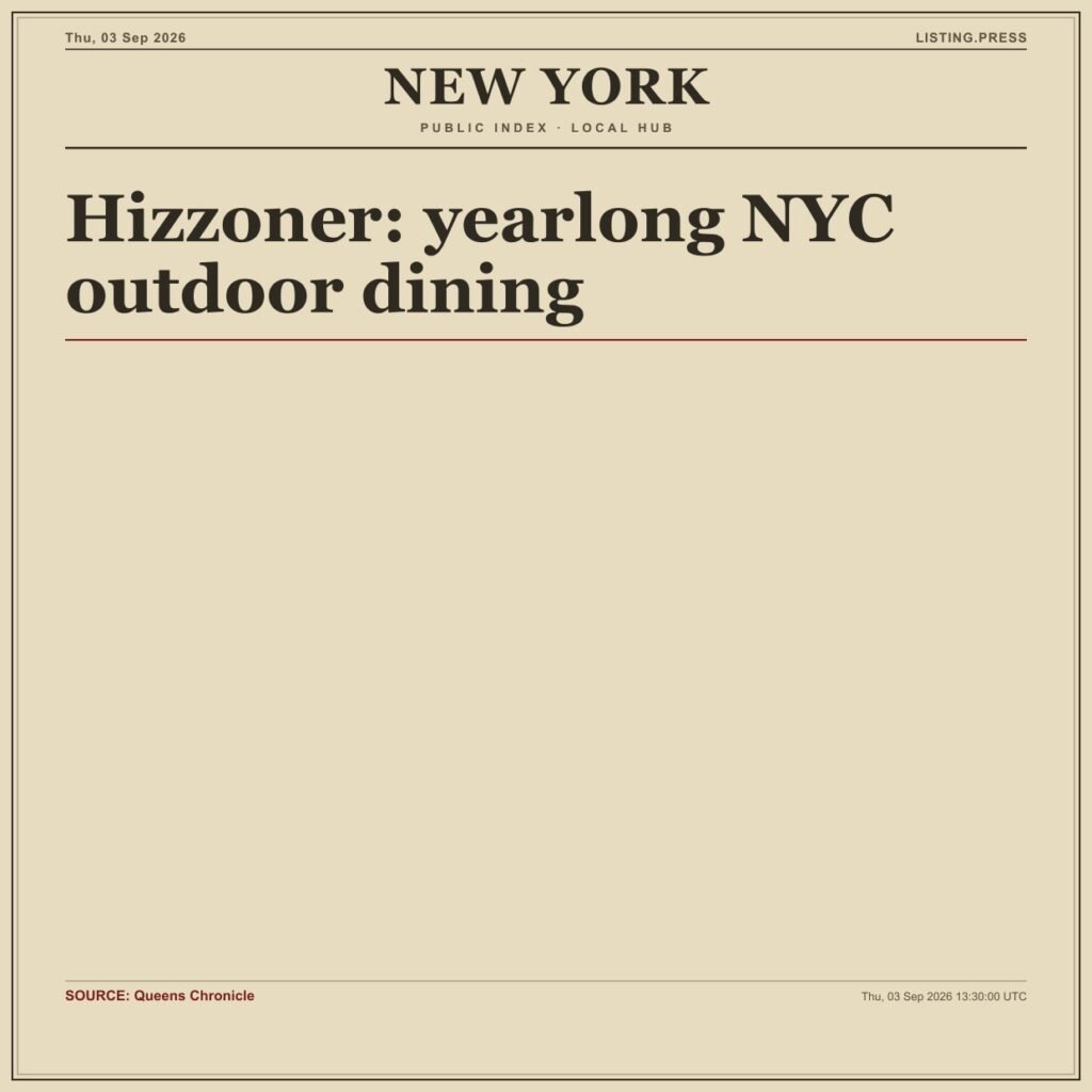 Hizzoner: yearlong NYC outdoor dining