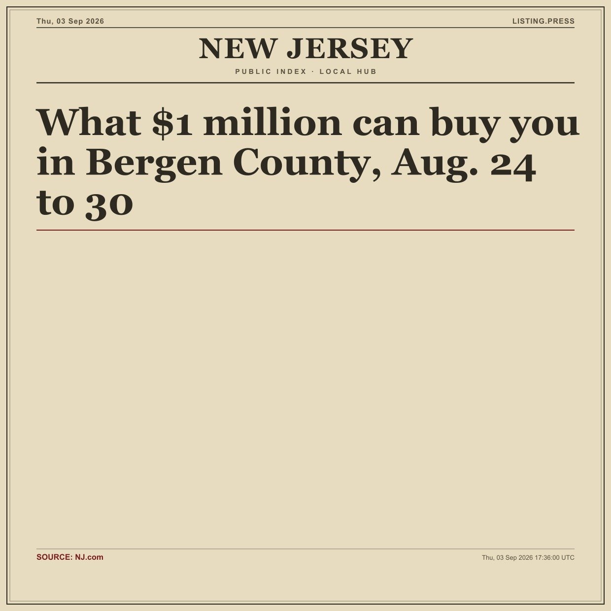 What $1 million can buy you in Bergen County, Aug. 24 to 30