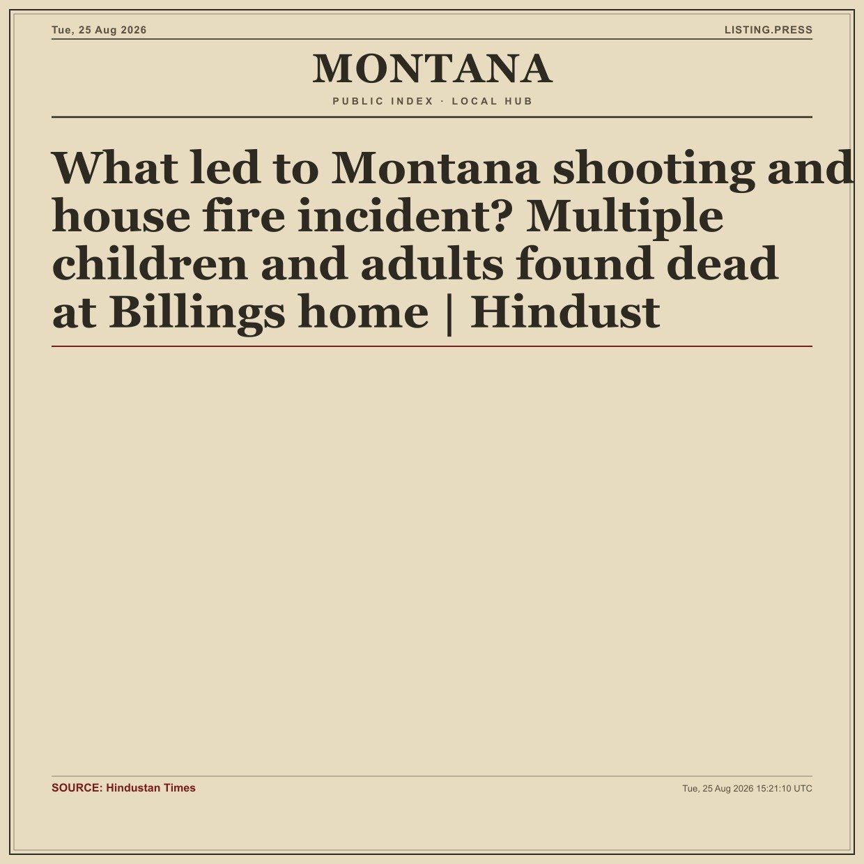 What led to Montana shooting and house fire incident? Multiple children and adults found dead at Billings home | Hindust