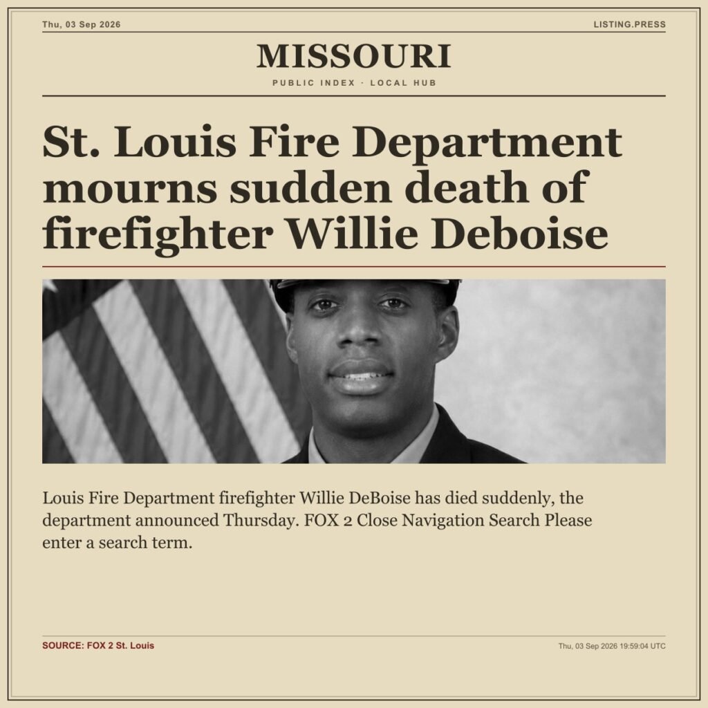 St. Louis Fire Department mourns sudden death of firefighter Willie Deboise