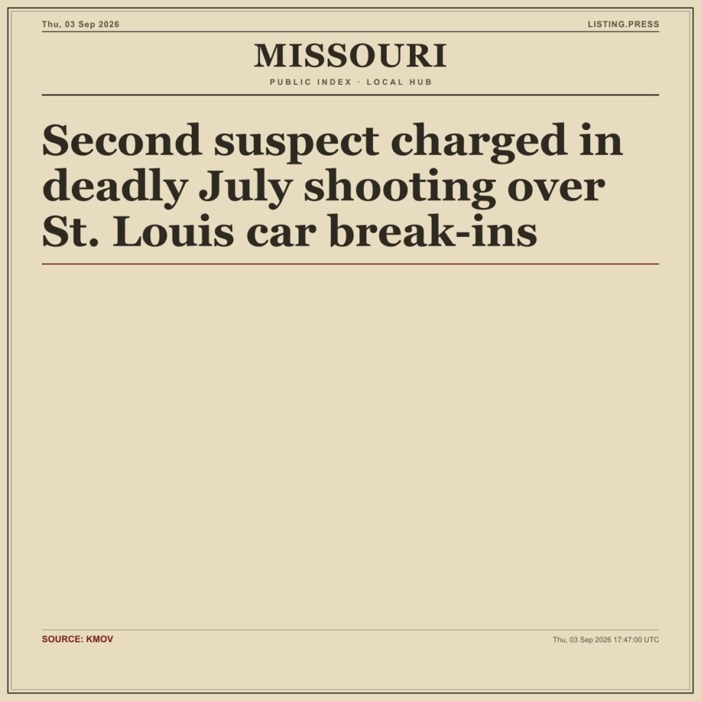 Second suspect charged in deadly July shooting over St. Louis car break-ins