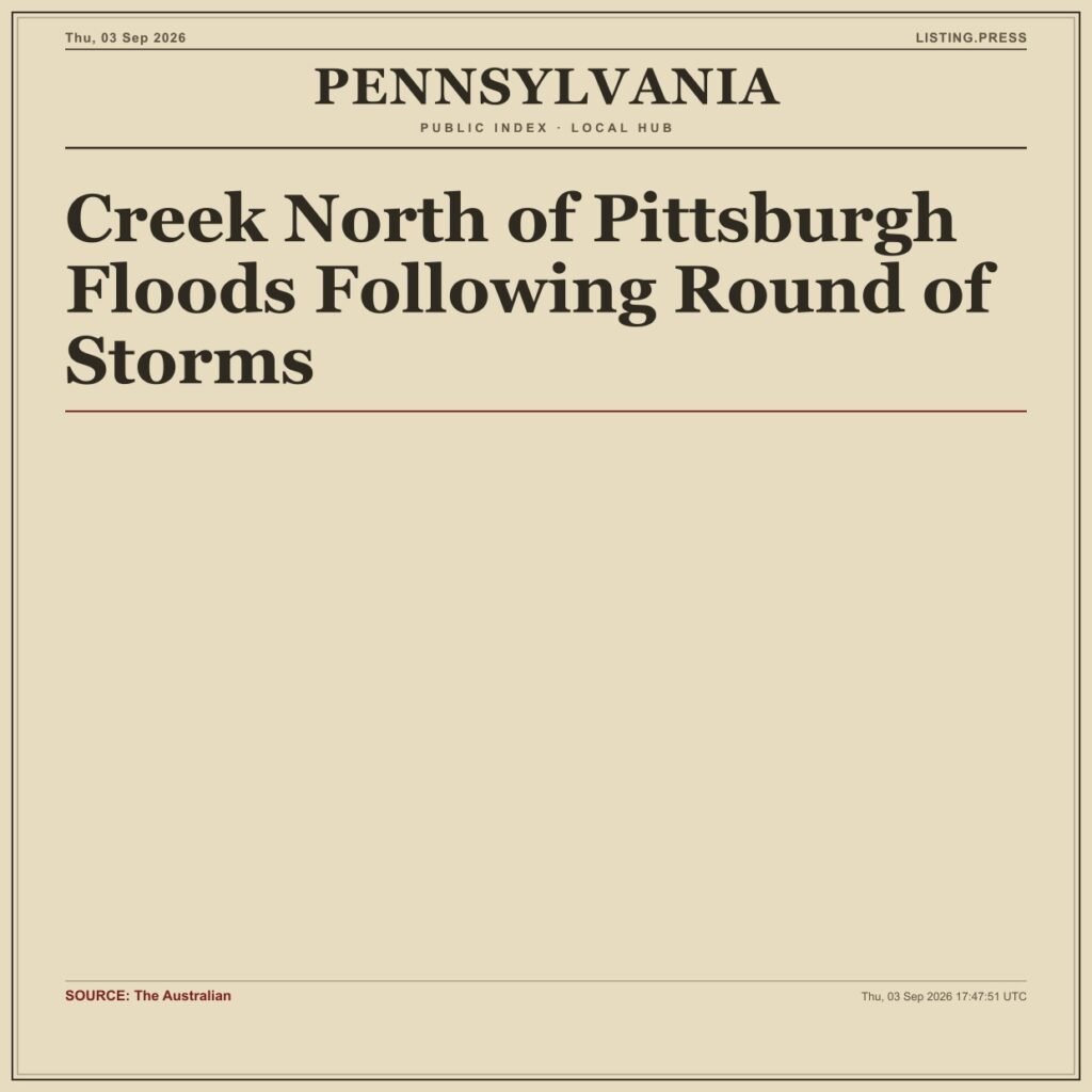 Creek North of Pittsburgh Floods Following Round of Storms