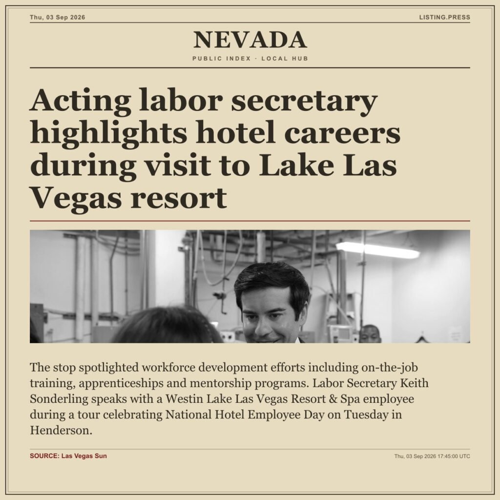 Acting labor secretary highlights hotel careers during visit to Lake Las Vegas resort