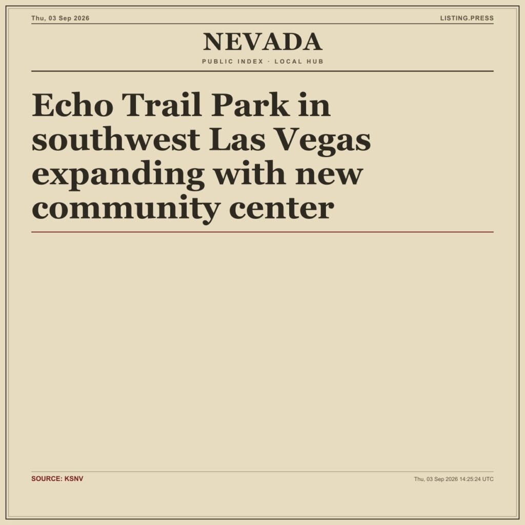Echo Trail Park in southwest Las Vegas expanding with new community center