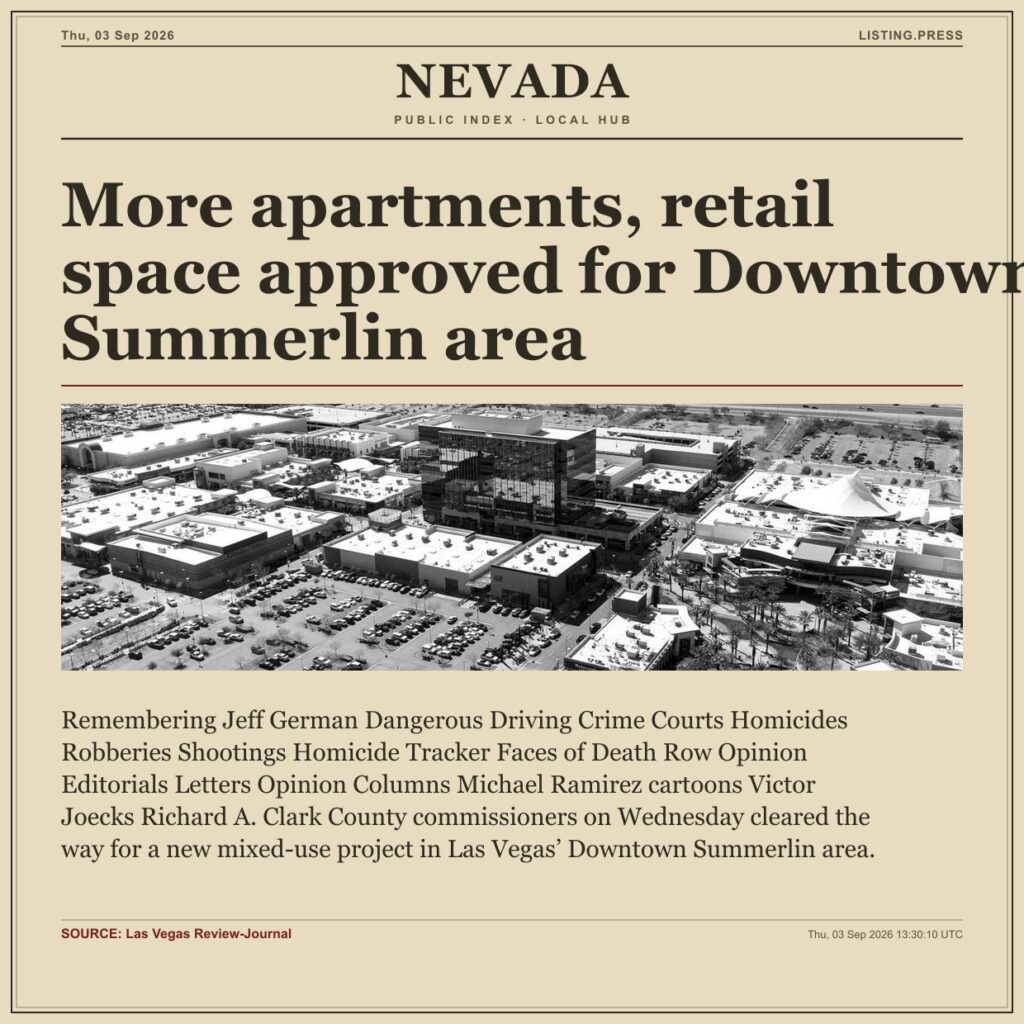 More apartments, retail space approved for Downtown Summerlin area
