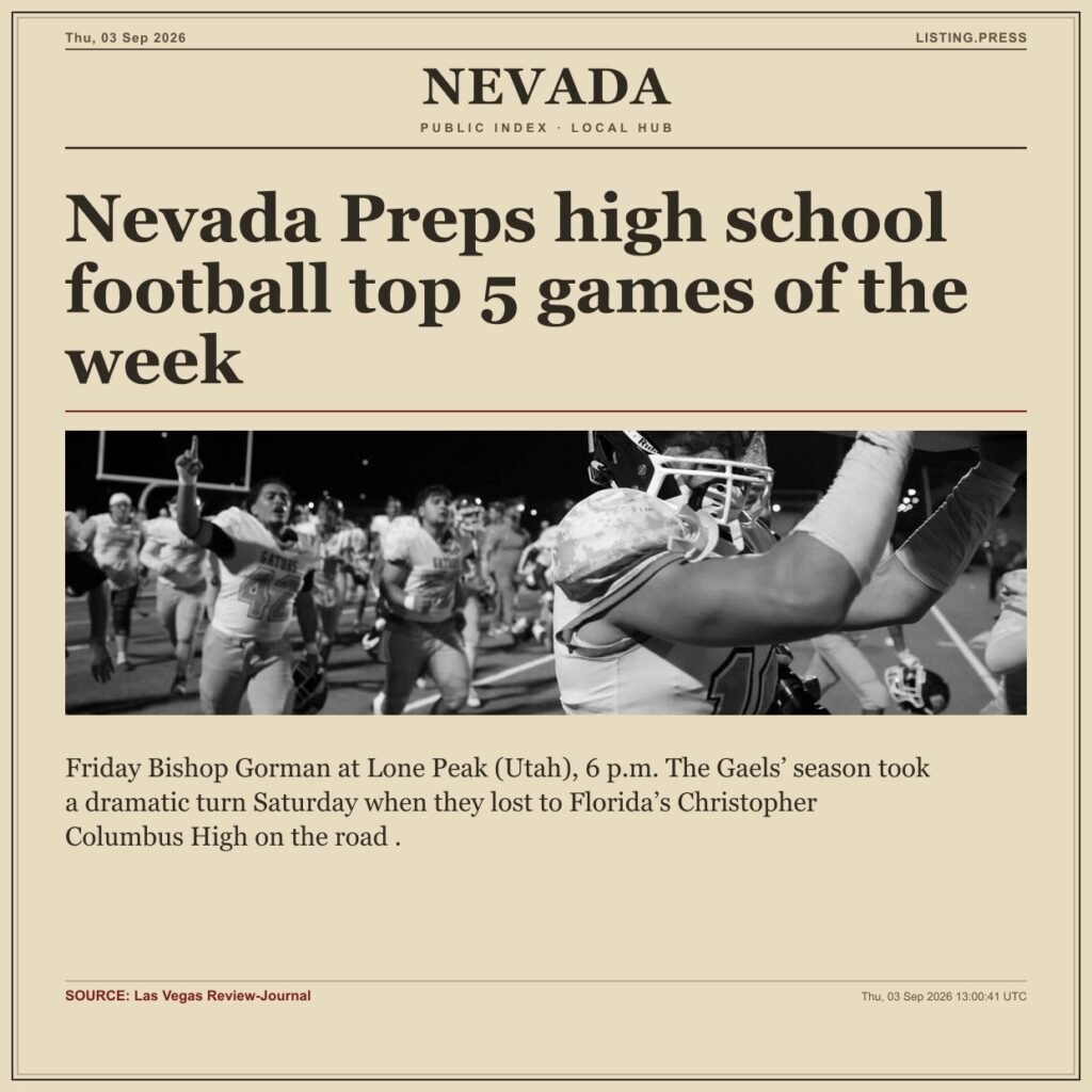 Nevada Preps high school football top 5 games of the week
