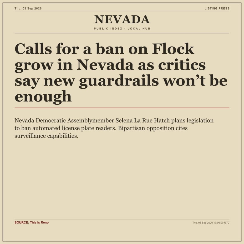 Calls for a ban on Flock grow in Nevada as critics say new guardrails won’t be enough