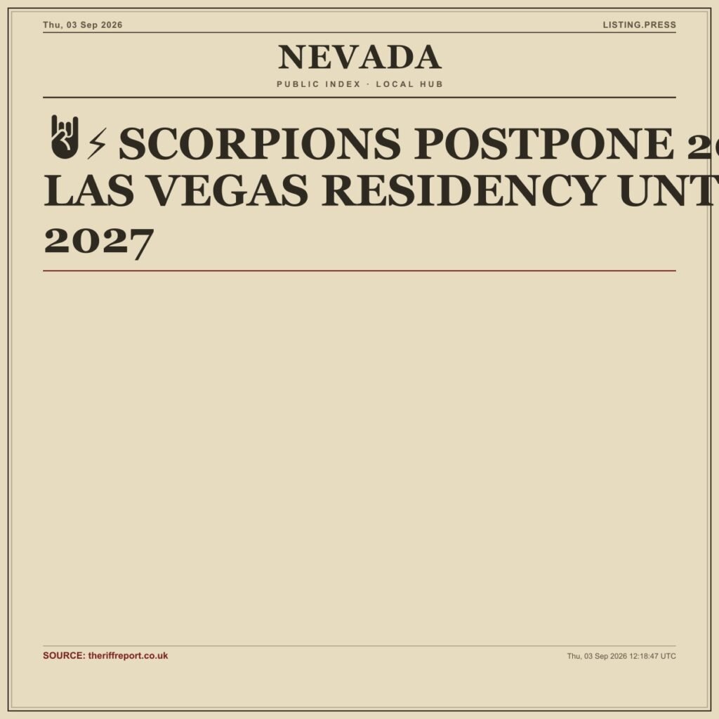 🤘⚡ SCORPIONS POSTPONE 2026 LAS VEGAS RESIDENCY UNTIL 2027