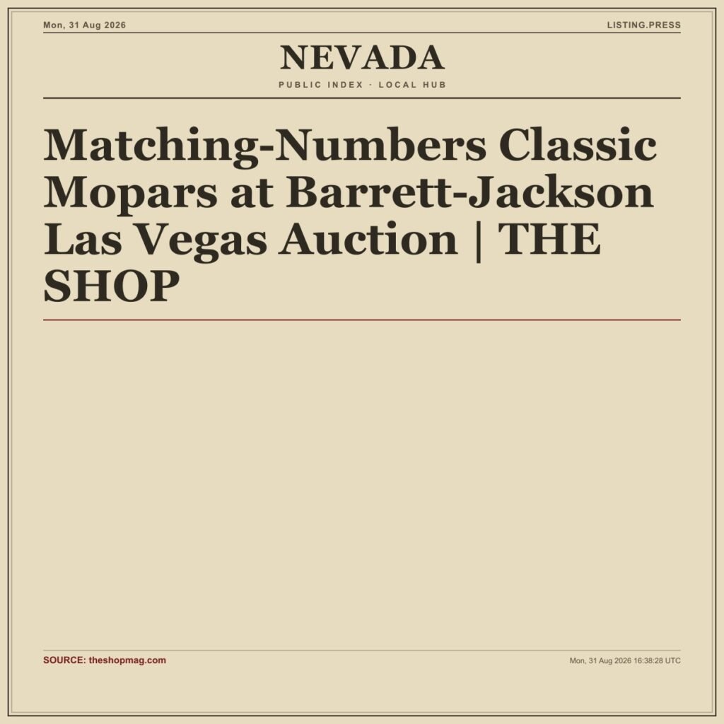 Matching-Numbers Classic Mopars at Barrett-Jackson Las Vegas Auction | THE SHOP