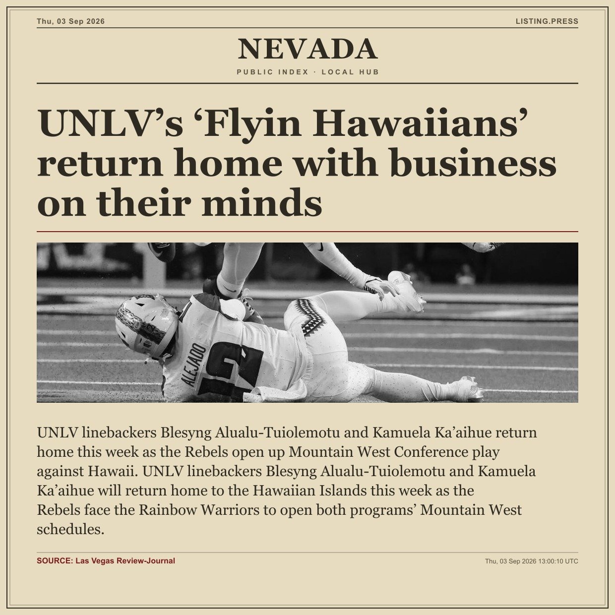 UNLV’s ‘Flyin Hawaiians’ return home with business on their minds