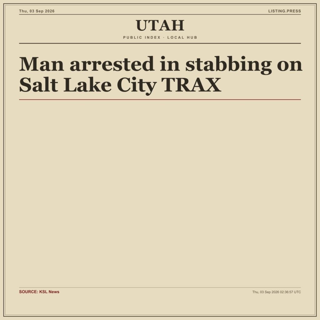 Man arrested in stabbing on Salt Lake City TRAX