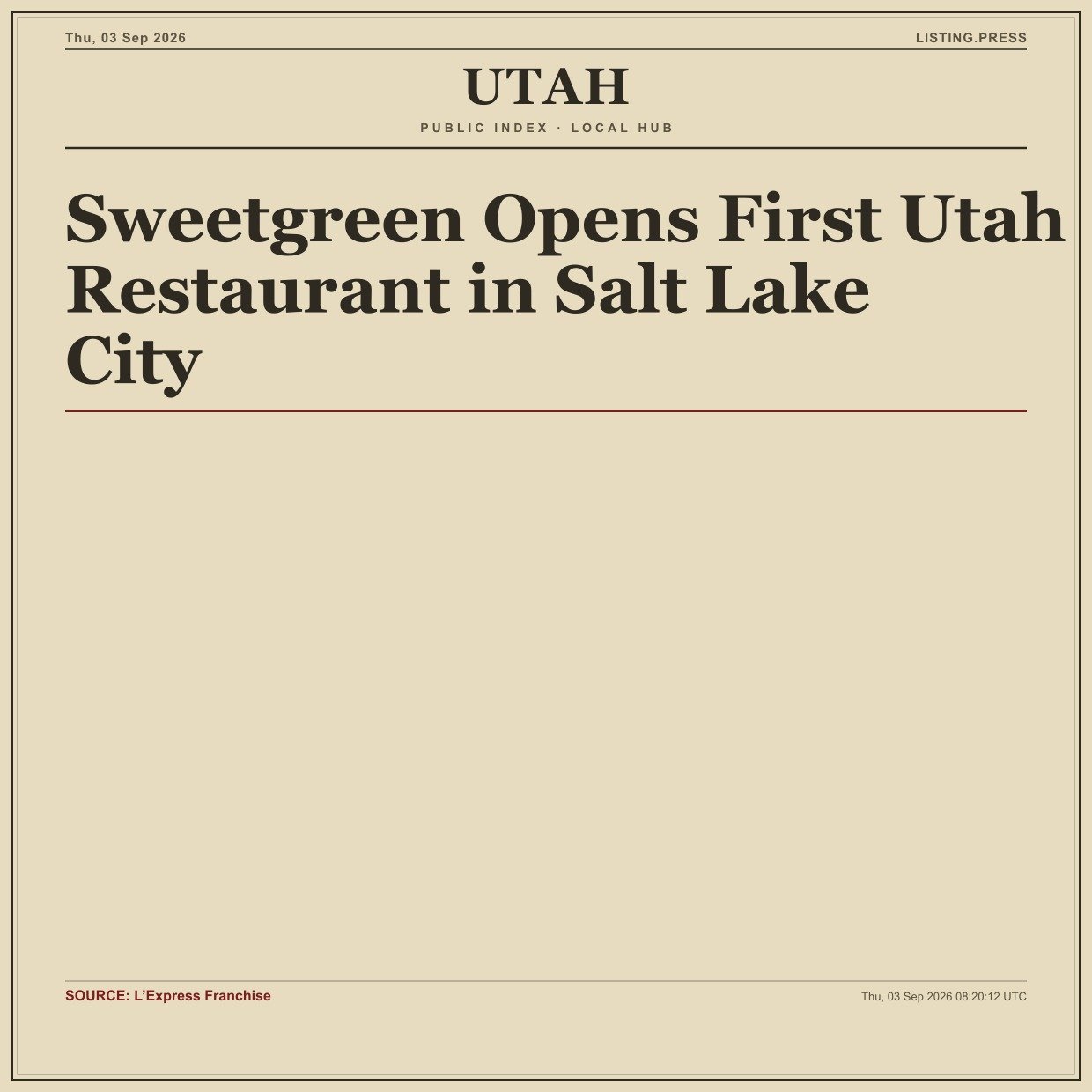 Sweetgreen Opens First Utah Restaurant in Salt Lake City