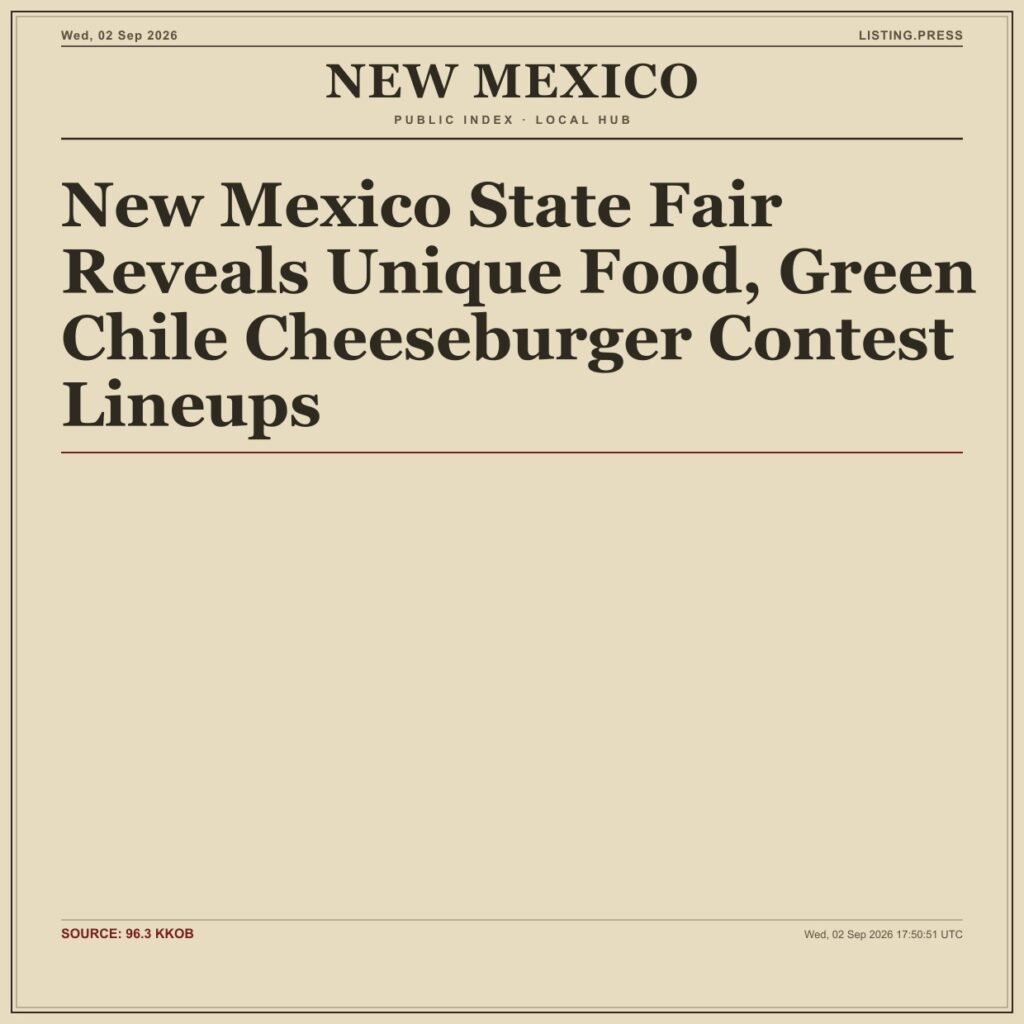 New Mexico State Fair Reveals Unique Food, Green Chile Cheeseburger Contest Lineups