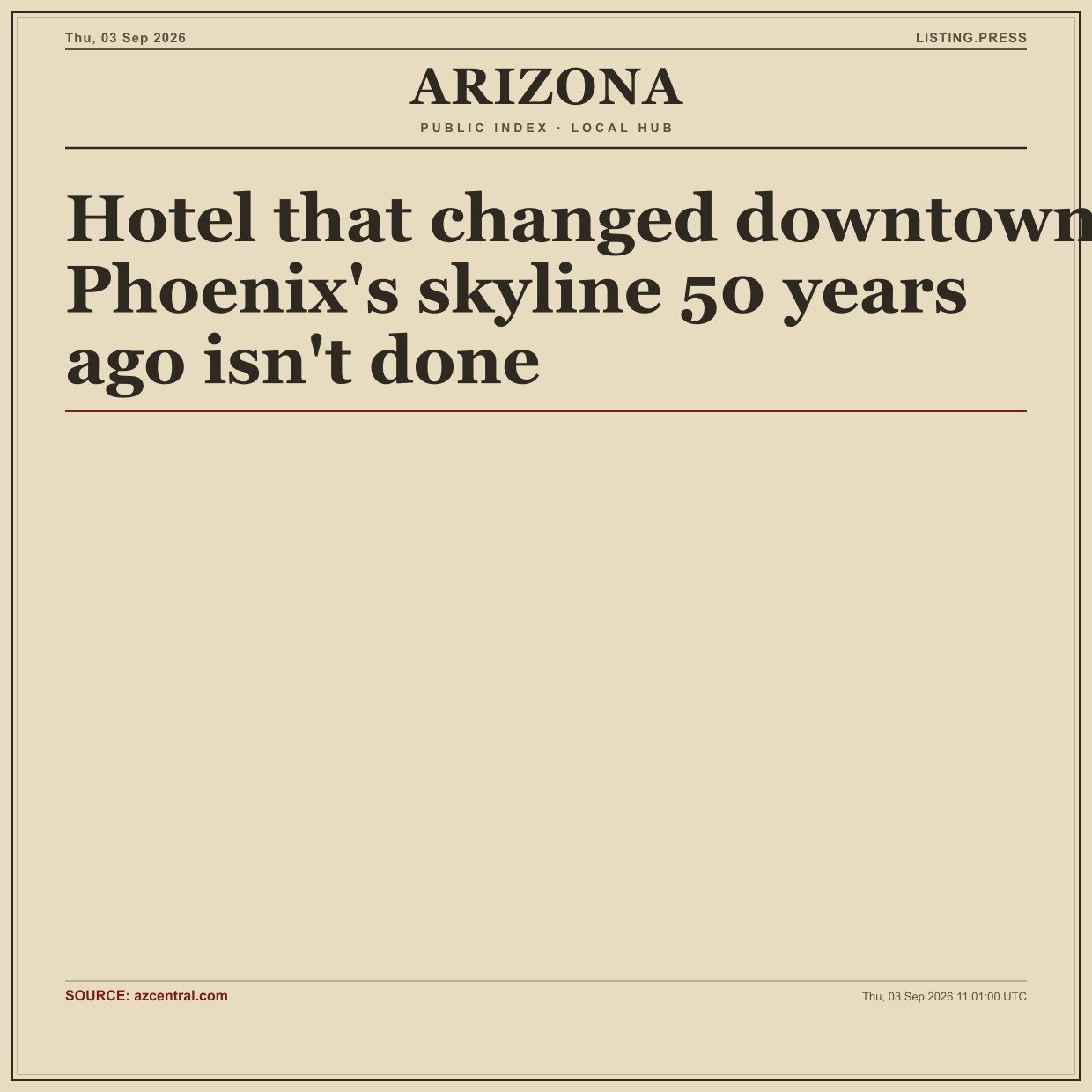 Hotel that changed downtown Phoenix's skyline 50 years ago isn't done