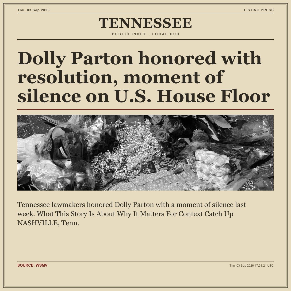 Dolly Parton honored with resolution, moment of silence on U.S. House Floor