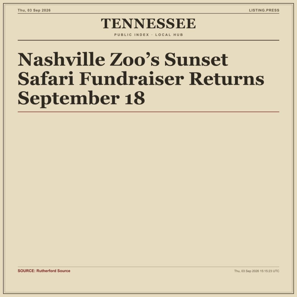 Nashville Zoo’s Sunset Safari Fundraiser Returns September 18