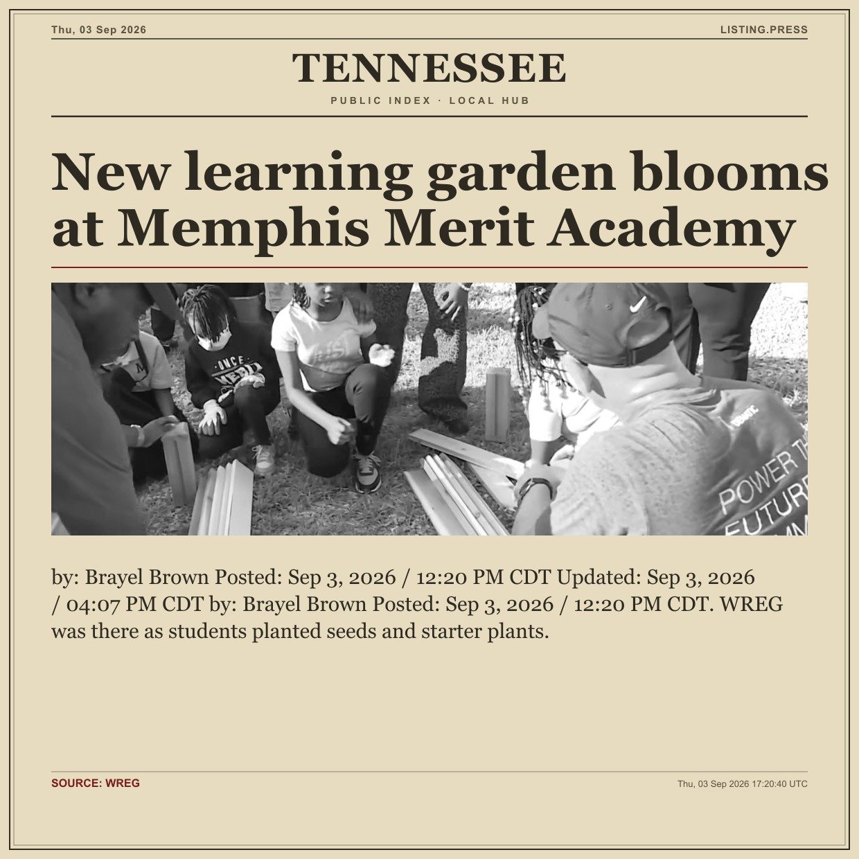 New learning garden blooms at Memphis Merit Academy