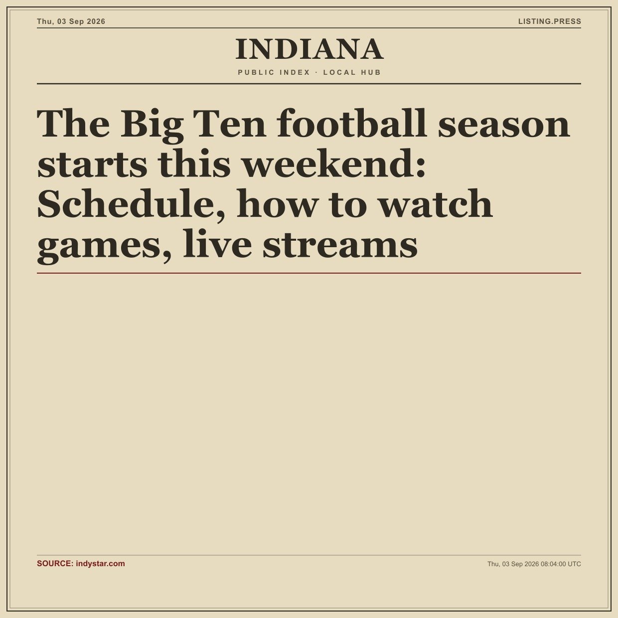 The Big Ten football season starts this weekend: Schedule, how to watch games, live streams
