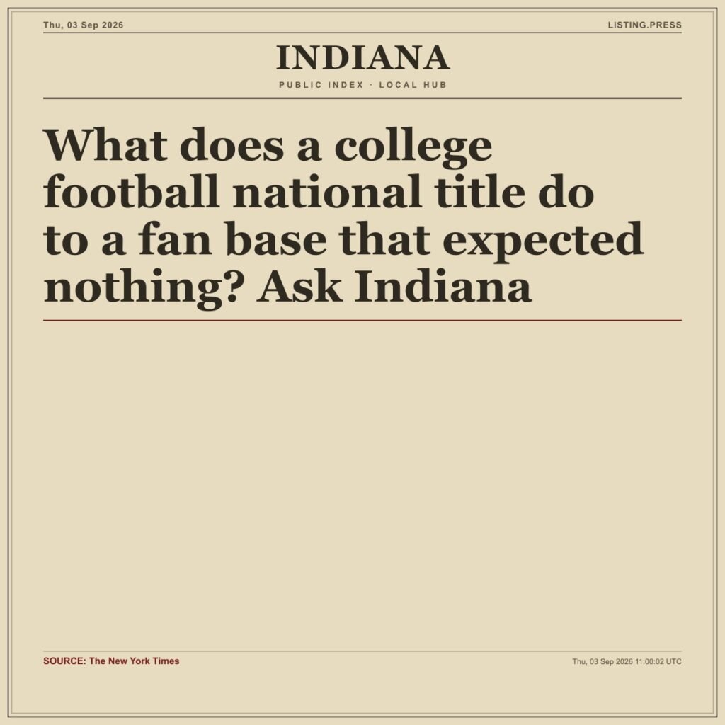What does a college football national title do to a fan base that expected nothing? Ask Indiana