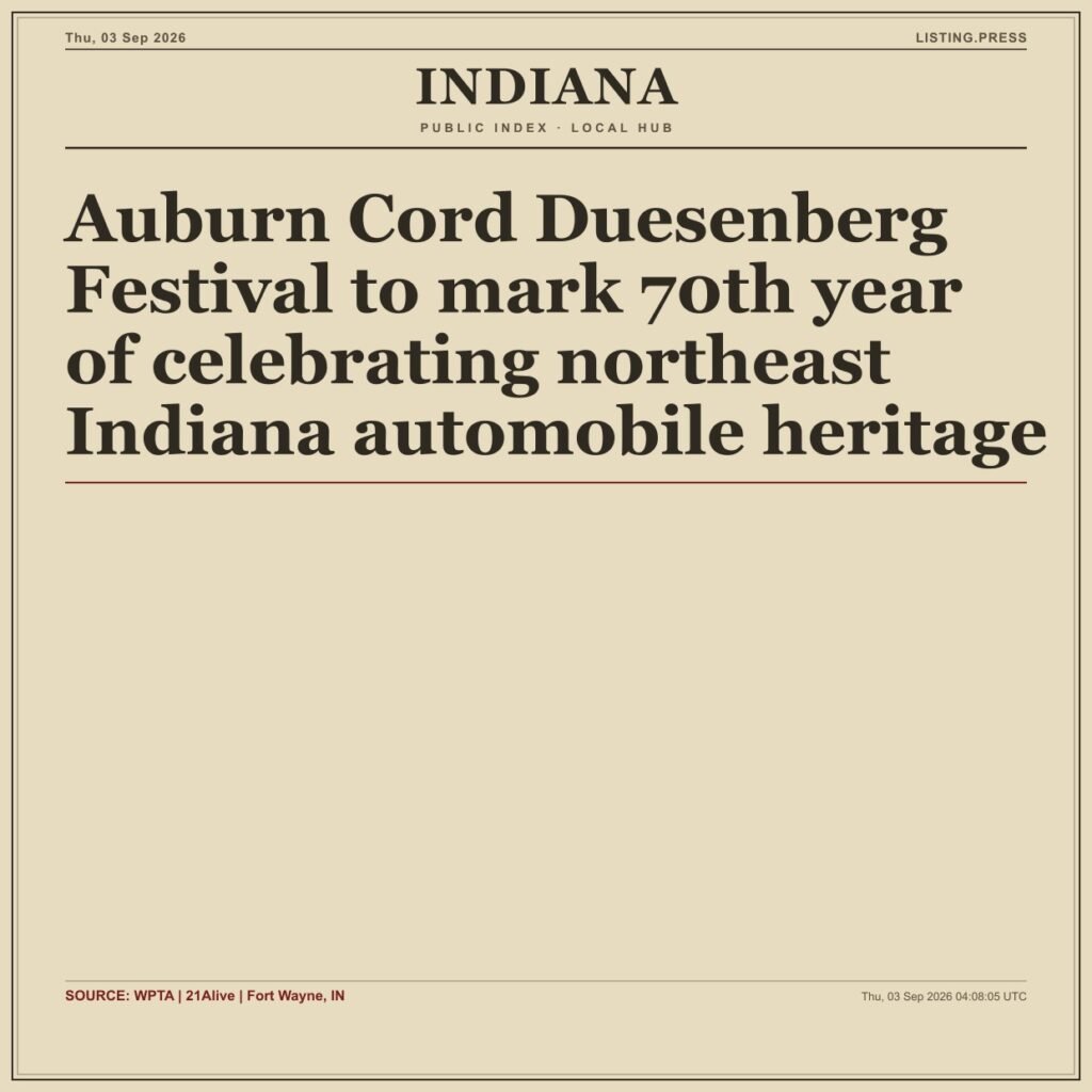 Auburn Cord Duesenberg Festival to mark 70th year of celebrating northeast Indiana automobile heritage