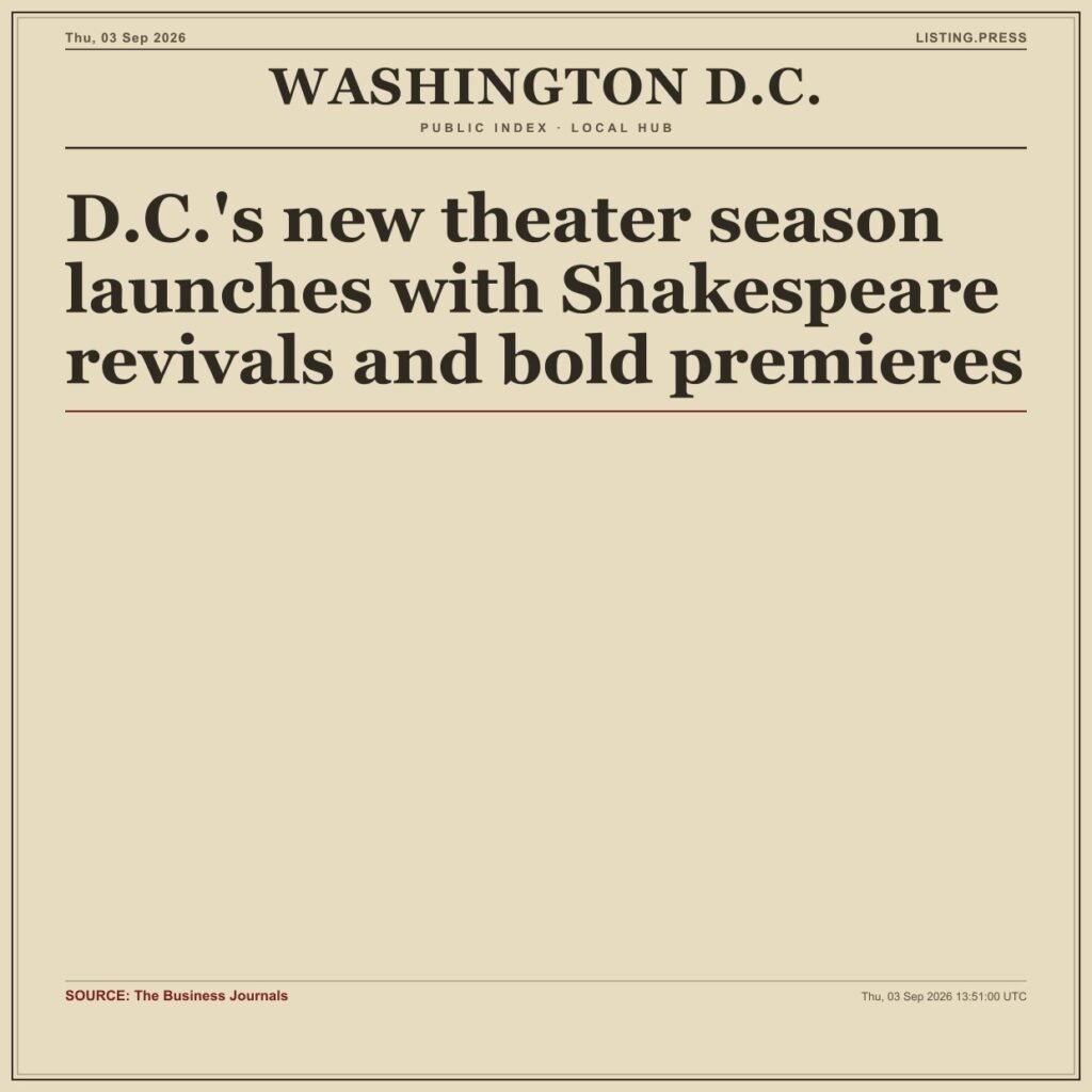 D.C.’s new theater season launches with Shakespeare revivals and bold premieres