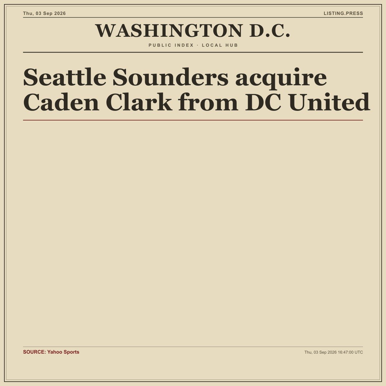 Seattle Sounders acquire Caden Clark from DC United