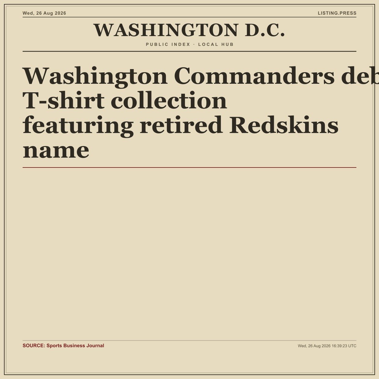 Washington Commanders debut T-shirt collection featuring retired Redskins name