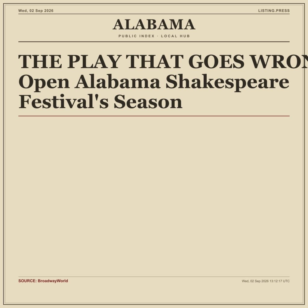 THE PLAY THAT GOES WRONG to Open Alabama Shakespeare Festival’s Season