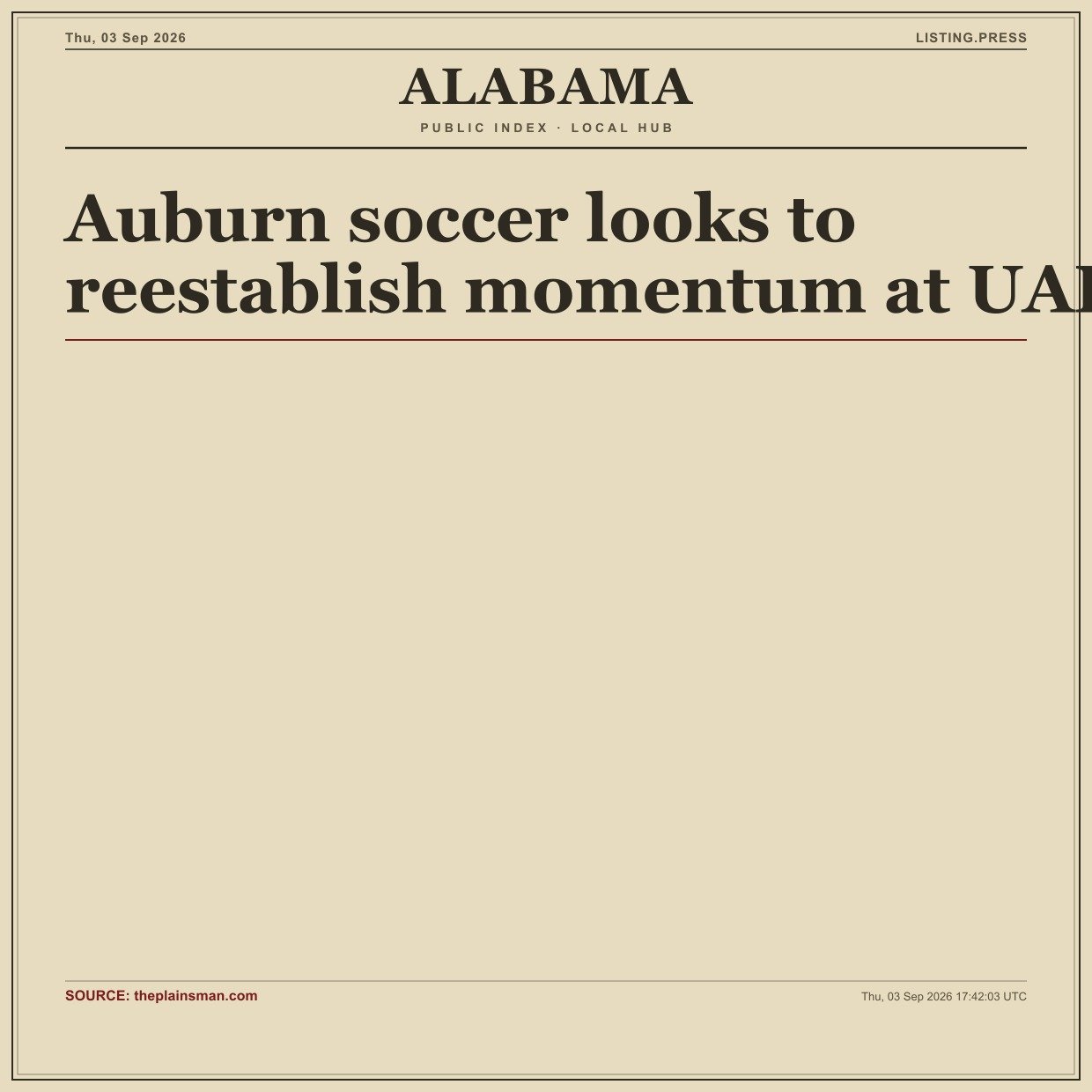 Auburn soccer looks to reestablish momentum at UAB