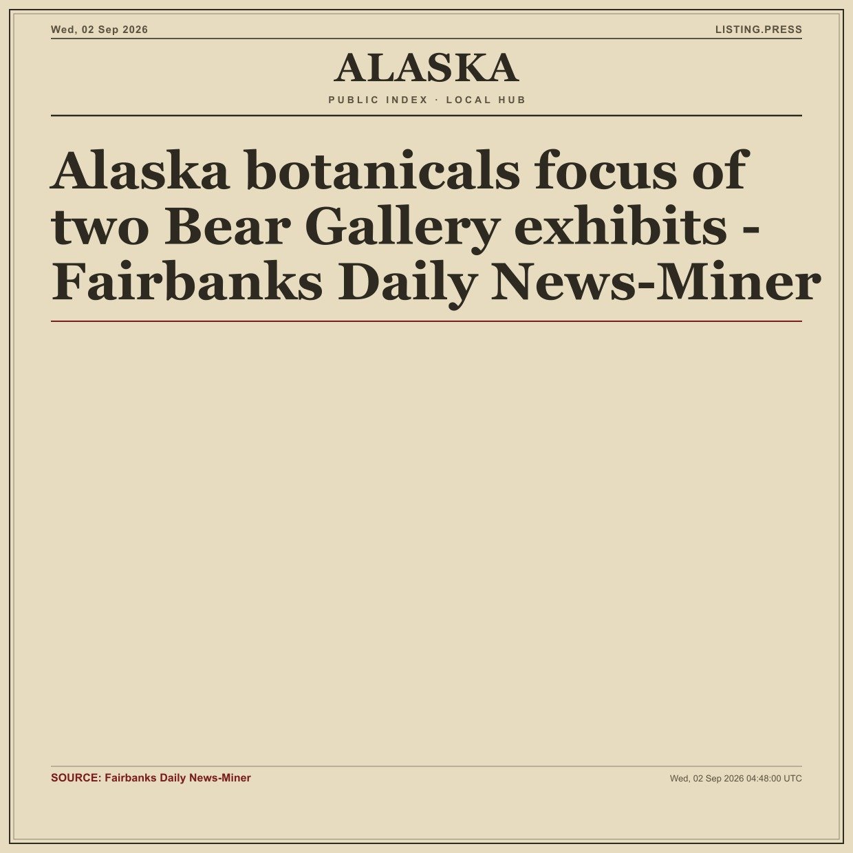 Alaska botanicals focus of two Bear Gallery exhibits - Fairbanks Daily News-Miner